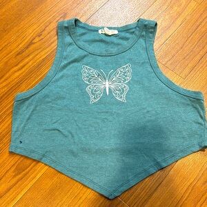 Dark Teal Triangle Crop Top